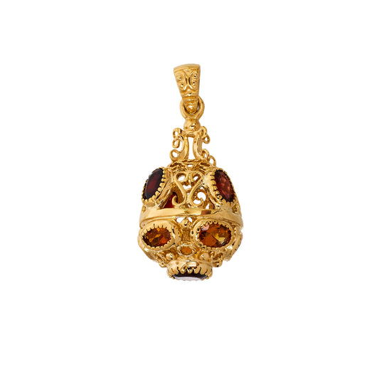 Pre-Owned 9ct Gold Garnet & Citrine Pendant