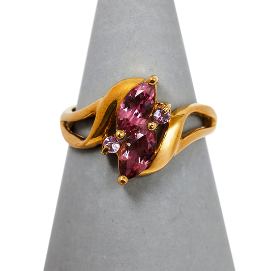 Pre-Owned 9ct Gold Pink Sapphire & Tourmaline Dress Ring