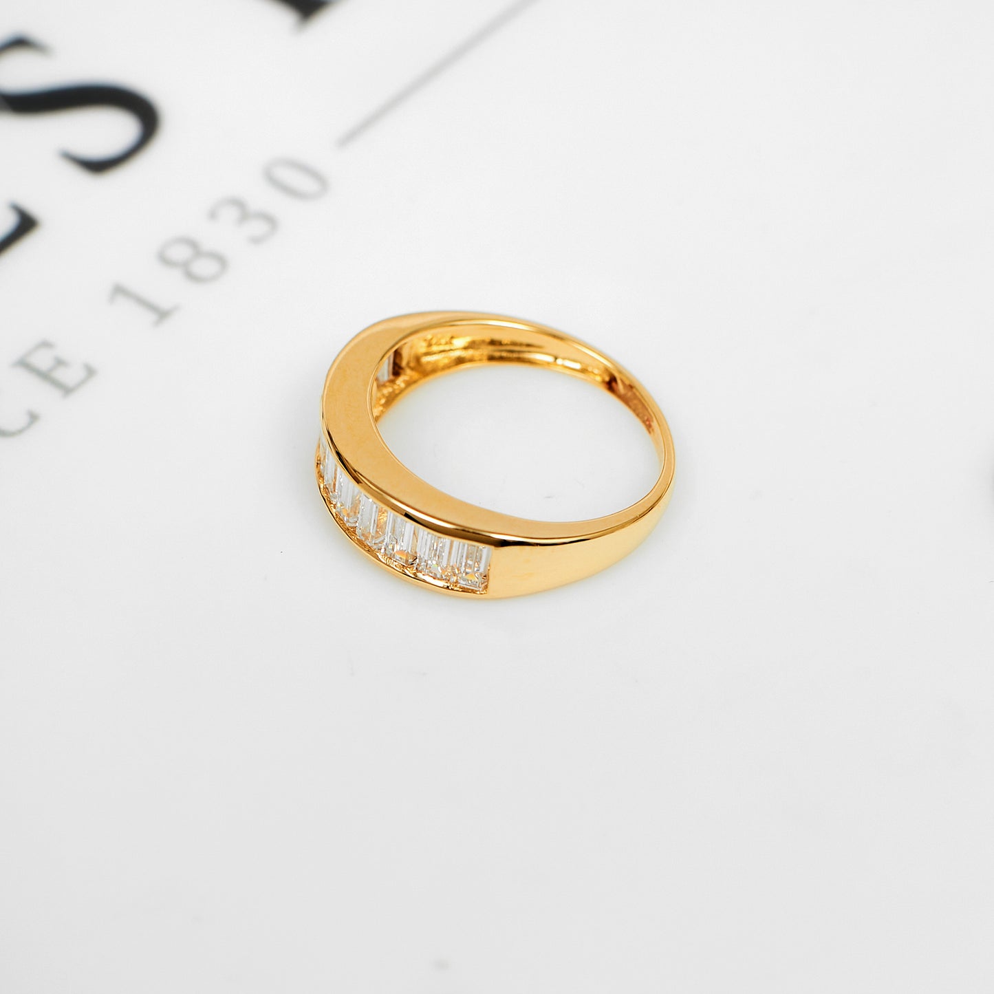 Pre-Owned 14ct Gold Cubic Zirconia Dress Band Ring