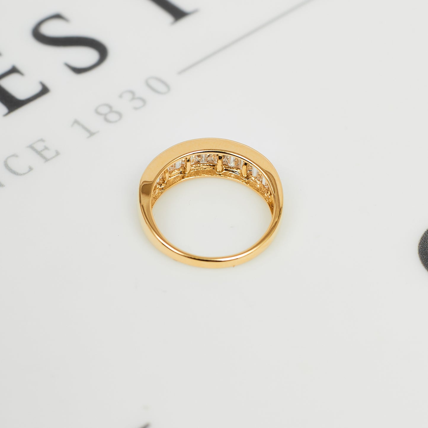 Pre-Owned 14ct Gold Cubic Zirconia Dress Band Ring
