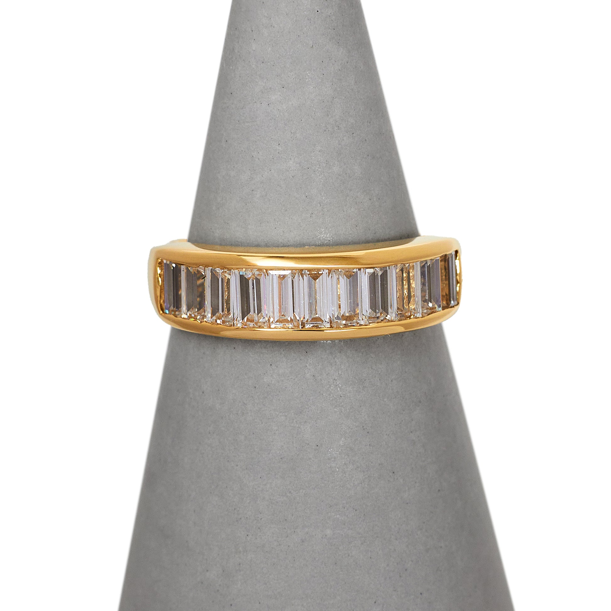 Pre-Owned 14ct Gold Cubic Zirconia Dress Band Ring