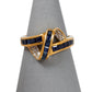 Pre-Owned 14ct Gold Sapphire & Diamond Twist Ring 