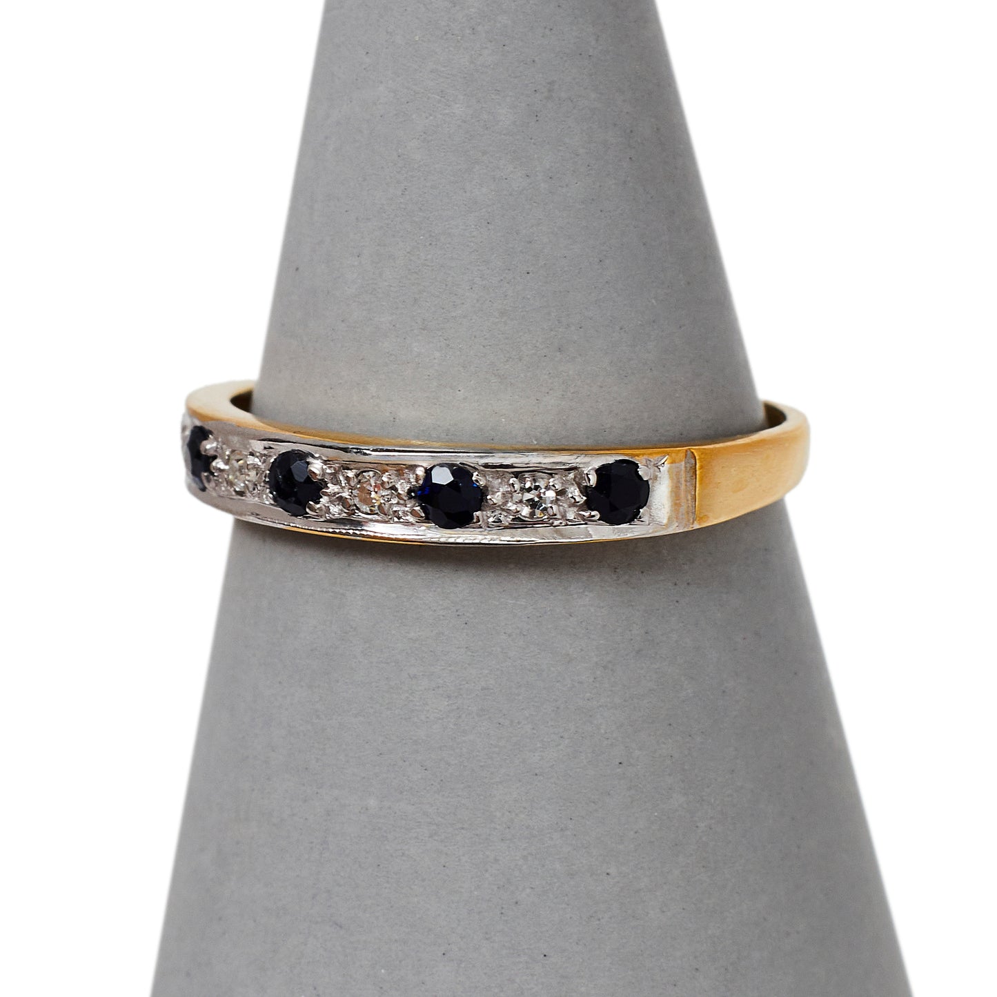 Pre-Owned 9ct Gold Sapphire & Diamond Band Ring
