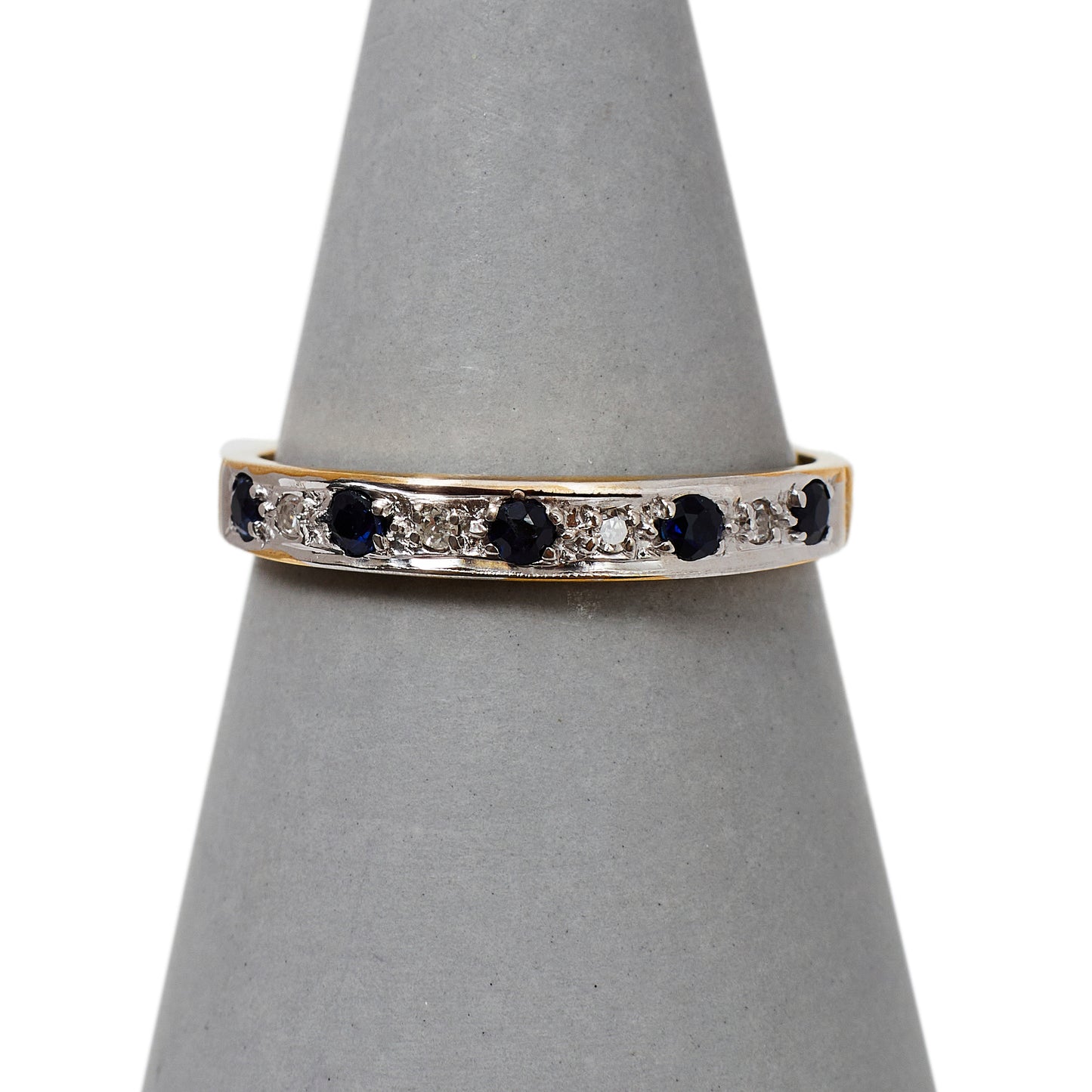 Pre-Owned 9ct Gold Sapphire & Diamond Band Ring