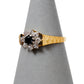 Pre-Owned 9ct Gold Sapphire & CZ Cluster Ring Size O