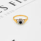 Pre-Owned 9ct Gold Sapphire & CZ Cluster Ring Size O