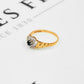 Pre-Owned 9ct Gold Sapphire & CZ Cluster Ring Size O