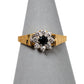 Pre-Owned 9ct Gold Sapphire & CZ Cluster Ring Size O