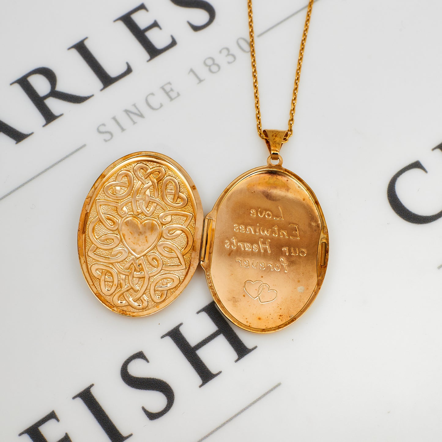Pre-Owned 9ct Gold Heart & Celtic Design Locket