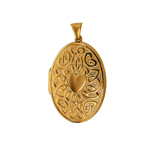 Pre-Owned 9ct Gold Heart & Celtic Design Locket