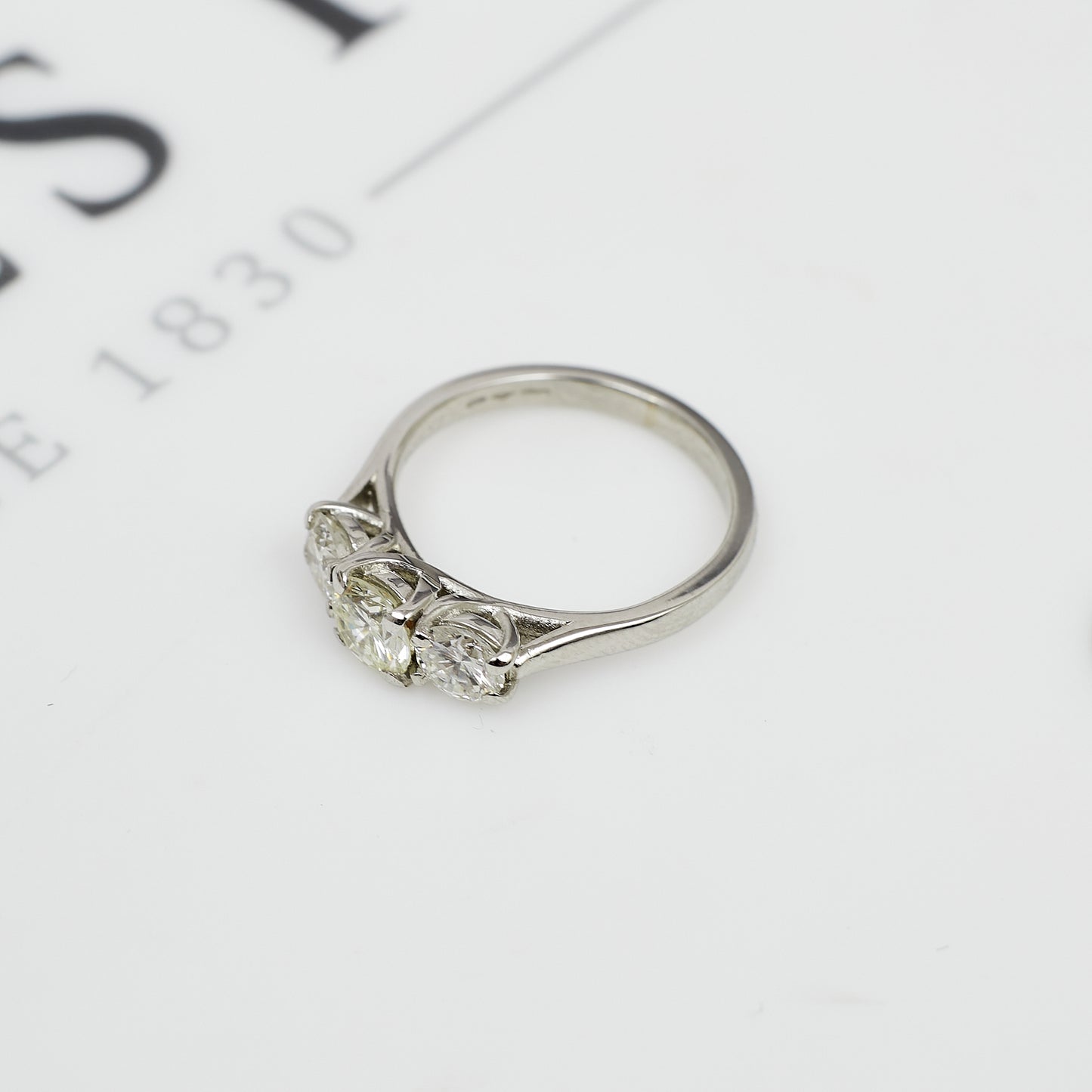 Pre-Owned Platinum 3 Diamond Dress Ring Size J.5