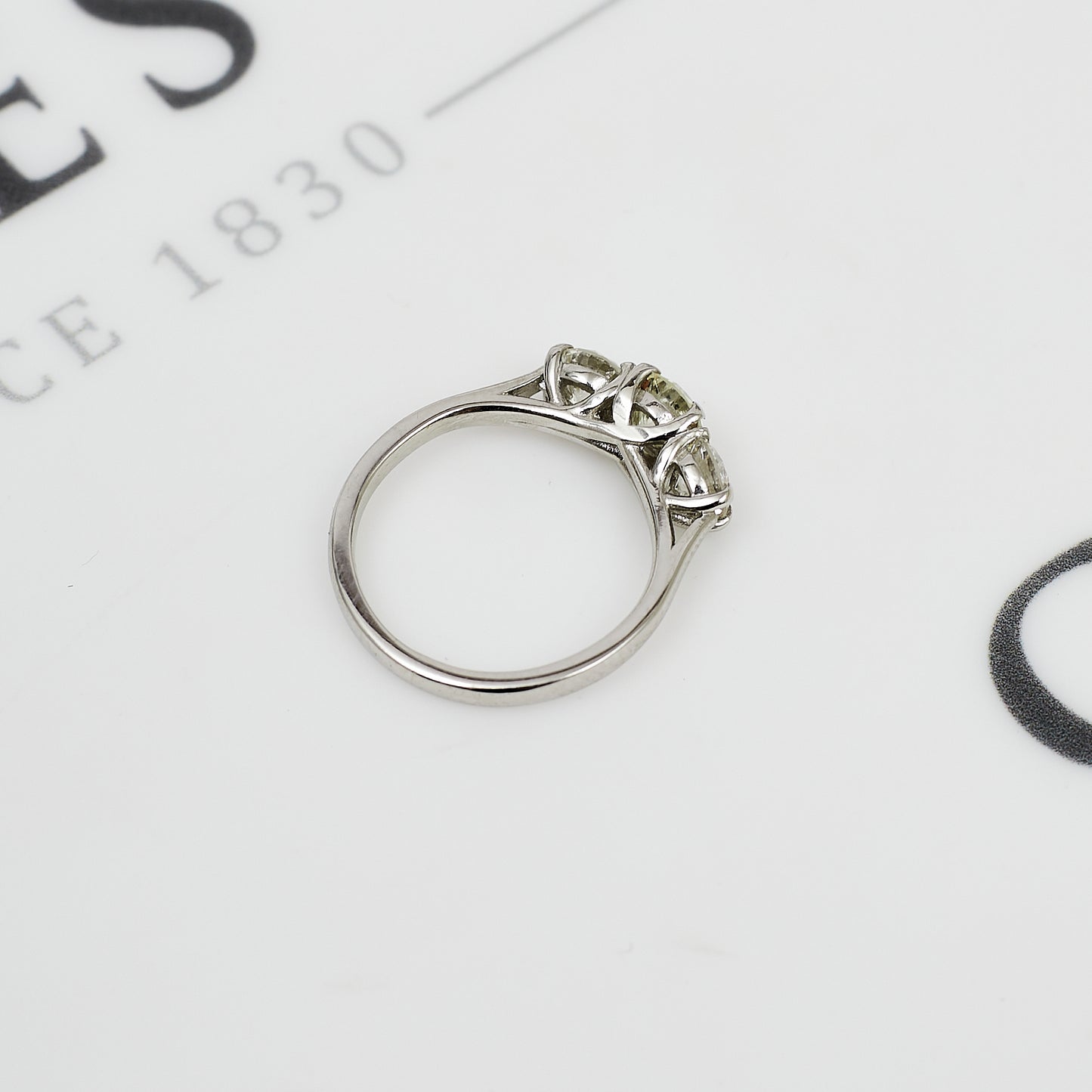 Pre-Owned Platinum 3 Diamond Dress Ring Size J.5