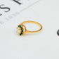 Pre-Owned 9ct Gold Emerald & Opal Cluster Ring Size N