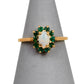 Pre-Owned 9ct Gold Emerald & Opal Cluster Ring Size N 