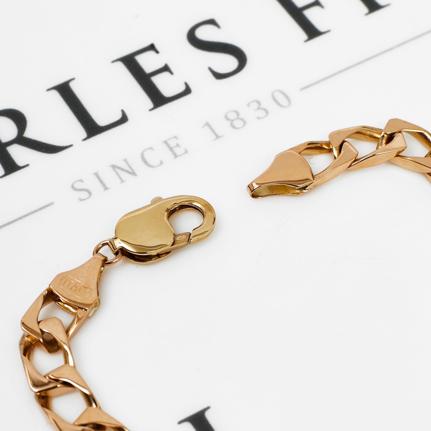 Pre-Owned 9ct Gold 8mm Curb Bracelet 8.5 inches