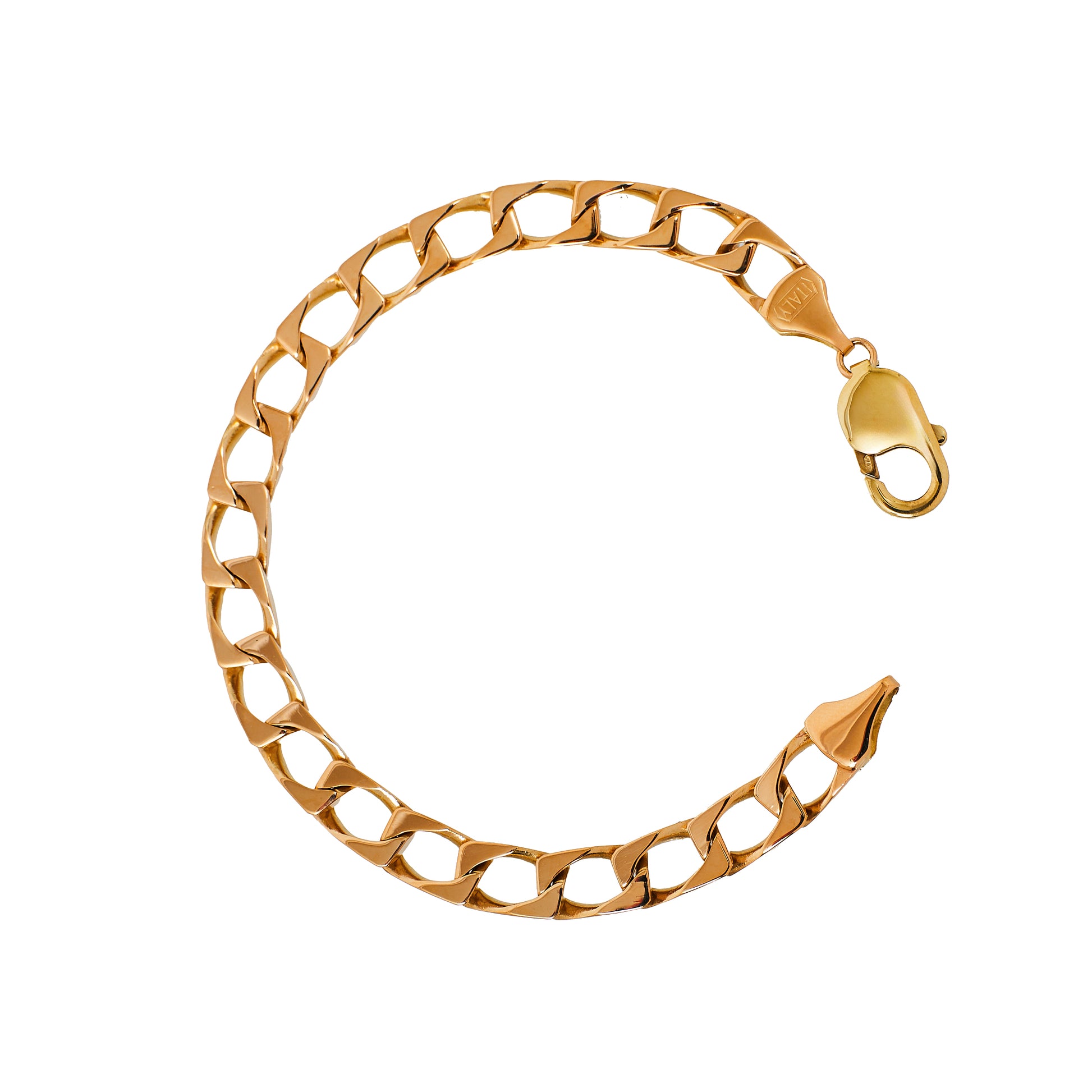 Pre-Owned 9ct Gold 8mm Curb Bracelet 8.5 inches