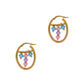 Pre-Owned 9ct Gold Pink & Blue Bead Creole Earrings