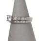 Pre-Owned 18ct White Gold CZ Wedding Ring Set