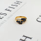 Pre-Owned 18ct Gold Diamond & Sapphire Leaves Design Ring