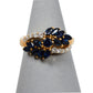 Pre-Owned 18ct Gold Diamond & Sapphire Leaves Design Ring 