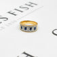 Pre-Owned 9ct Gold Square Sapphire & Diamond Cluster Ring