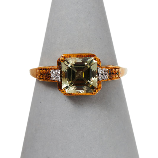 Pre-Owned 9ct Gold Diaspore & White Zircon Ring