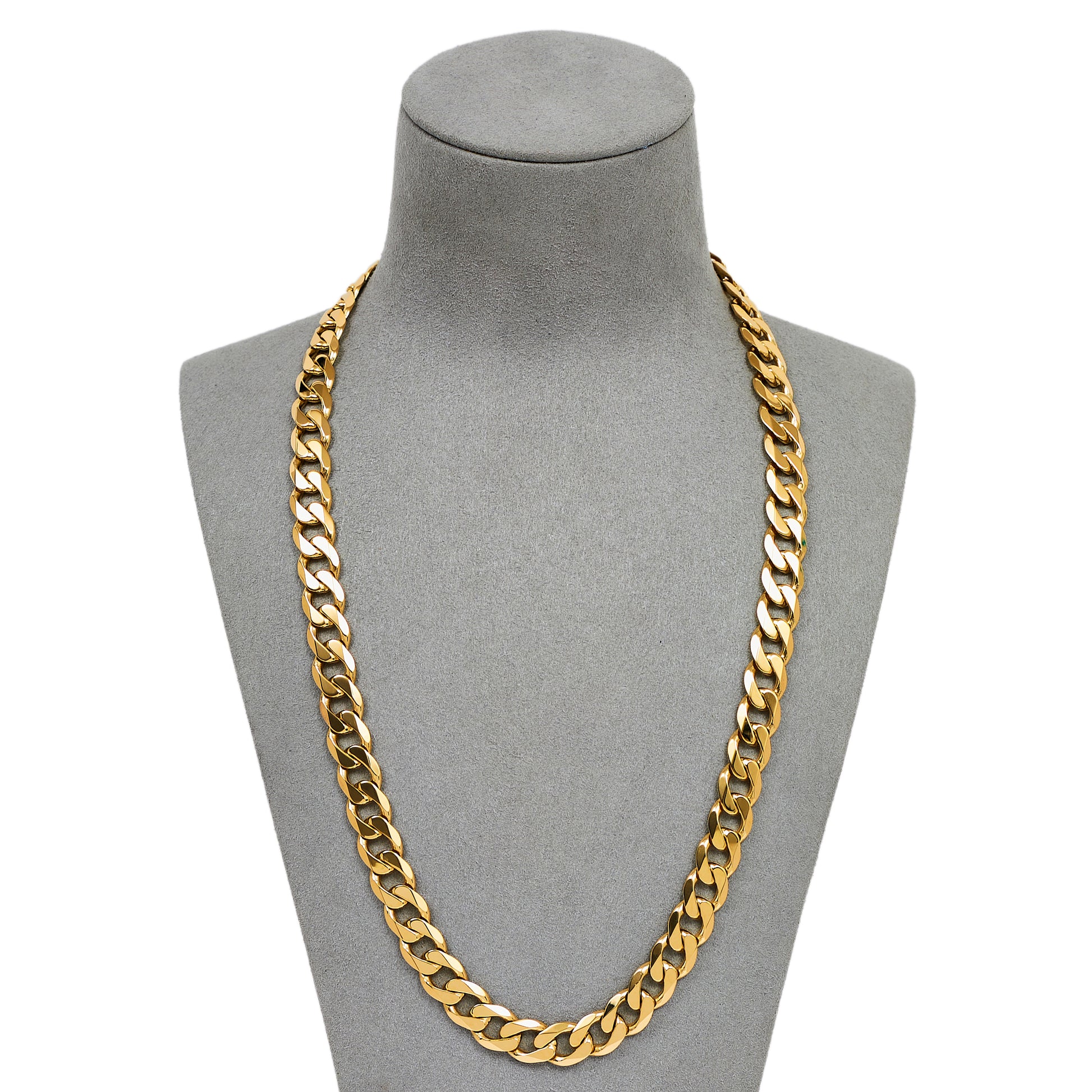 Pre-Owned 9ct Gold 10 mm Curb Chain Necklace 20 inches