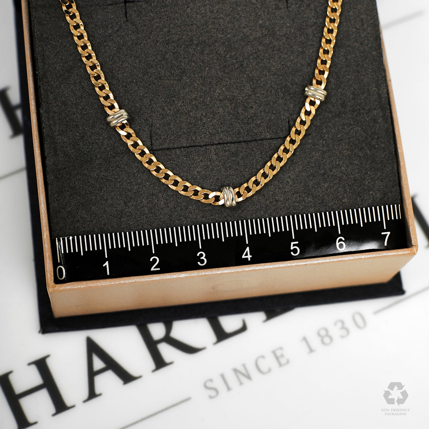 Pre-Owned 9ct Gold 2 Tone Curb Necklace 28 inches