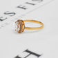 Pre-Owned 9ct Gold Oval White Zircon Cluster Ring Size Q