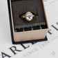 Pre-Owned 9ct Gold Oval White Zircon Cluster Ring Size Q