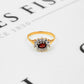 Pre-Owned 9ct Gold Oval Garnet & CZ Cluster Ring