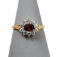 Pre-Owned 9ct Gold Oval Garnet & CZ Cluster Ring