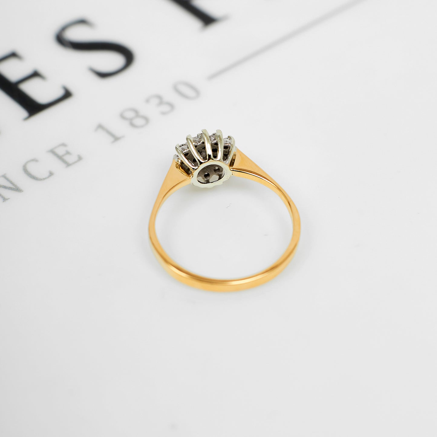 Pre-Owned 9ct Gold Diamond Cluster Ring - Size L