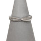 Pre-Owned 9ct White Gold Diamond Set Crossover Ring - Size N