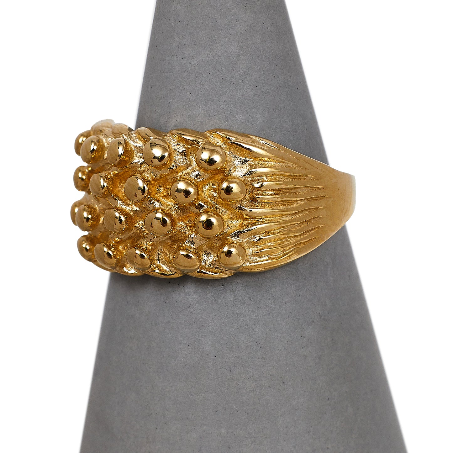 Pre-Owned 9ct Gold 4 Row Shot Ring Size K.5