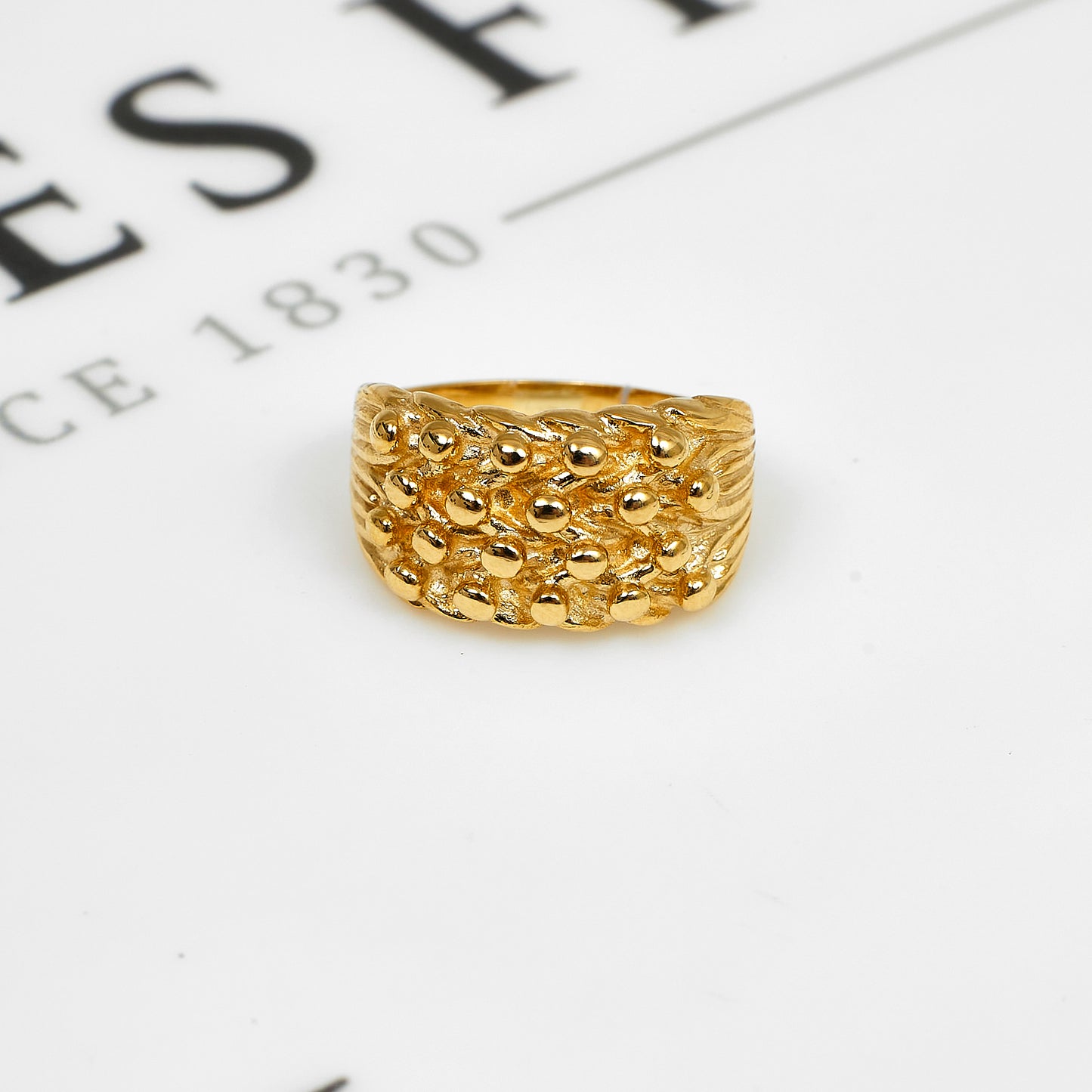Pre-Owned 9ct Gold 4 Row Shot Ring Size K.5