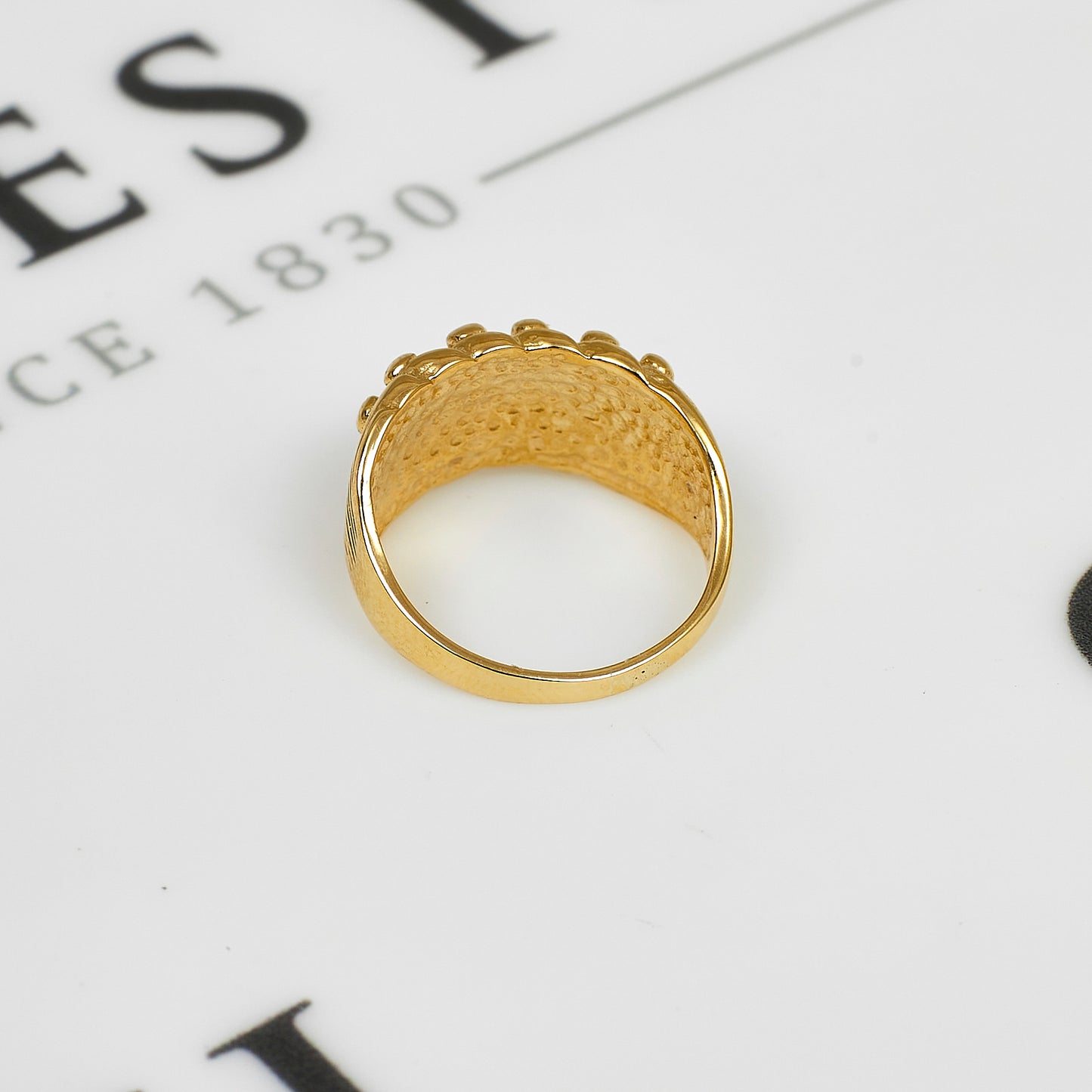 Pre-Owned 9ct Gold 4 Row Shot Ring Size K.5