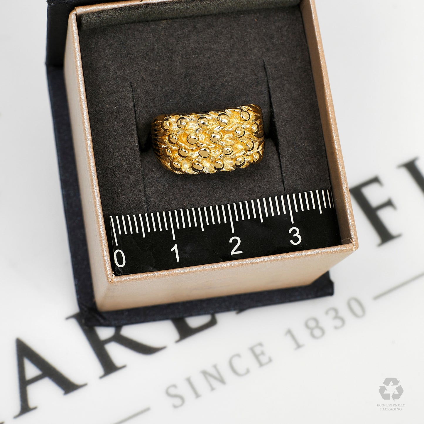 Pre-Owned 9ct Gold 4 Row Shot Ring Size K.5