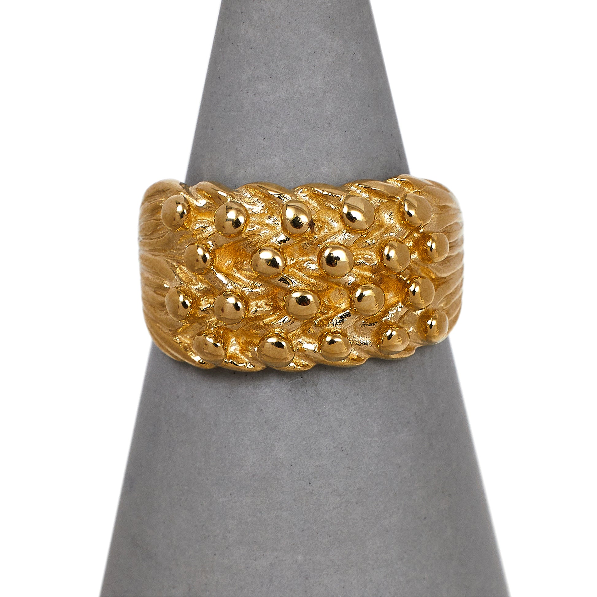 Pre-Owned 9ct Gold 4 Row Shot Ring Size K.5