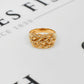Pre-Owned 9ct Gold 3 Row Shot Ring Size M