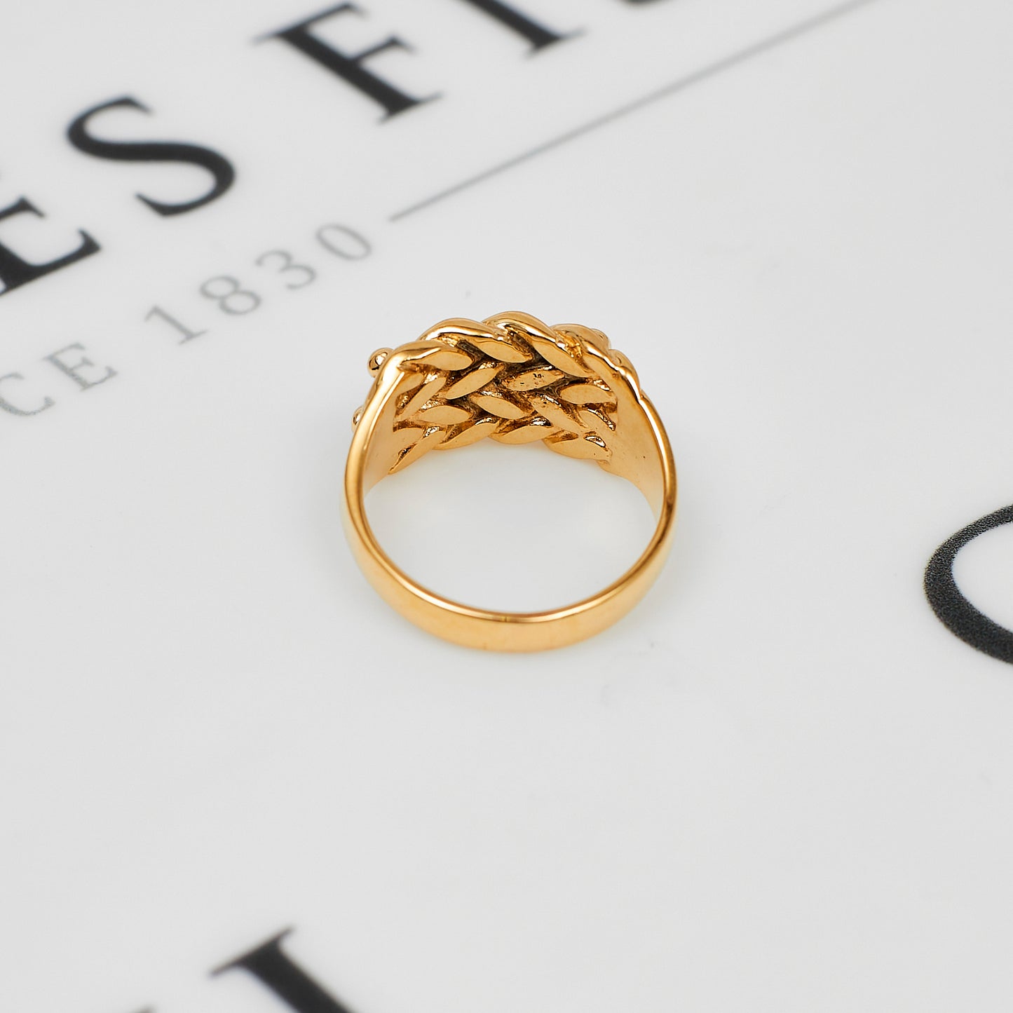 Pre-Owned 9ct Gold 3 Row Shot Ring Size M
