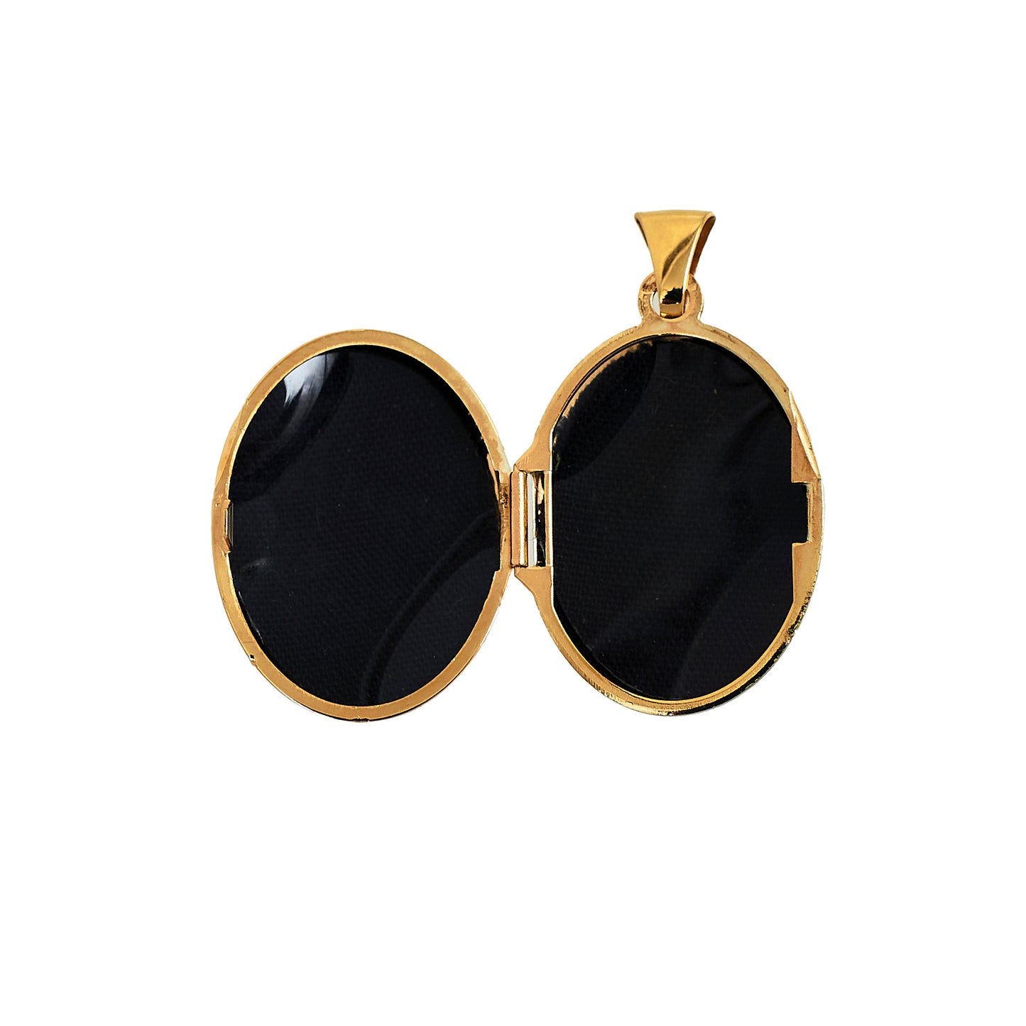 Pre-Owned 9ct Gold Half Pattern Half Polished Oval Locket