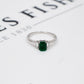 Pre-Owned 18ct White Gold Emerald & Baguette Diamond Ring