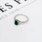 Pre-Owned 18ct White Gold Emerald & Baguette Diamond Ring