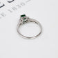 Pre-Owned 18ct White Gold Emerald & Baguette Diamond Ring