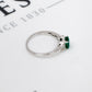 Pre-Owned 18ct White Gold Emerald & Baguette Diamond Ring