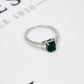 Pre-Owned 18ct White Gold Emerald & Baguette Diamond Ring
