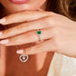Pre-Owned 18ct White Gold Emerald & Baguette Diamond Ring