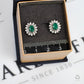 Pre-Owned 18ct White Gold Emerald & Diamond Stud Earrings