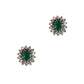 Pre-Owned 18ct White Gold Emerald & Diamond Stud Earrings